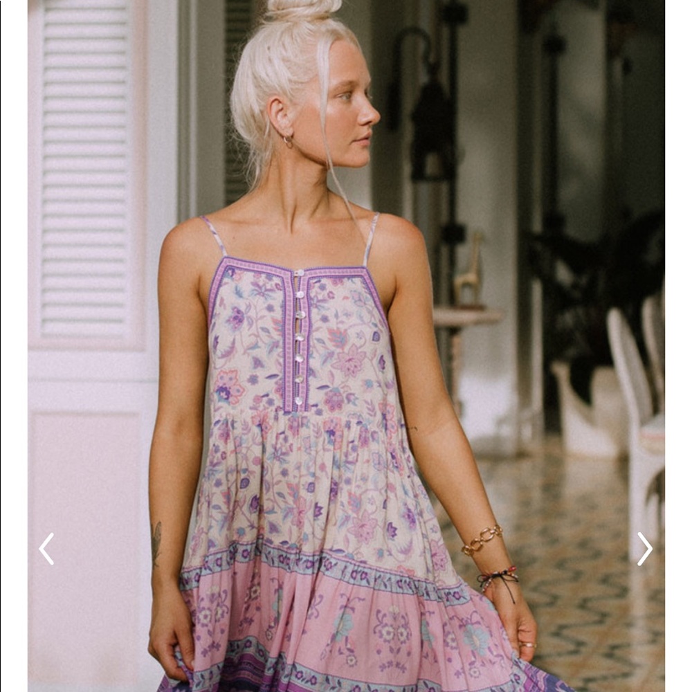 Spell and the Gypsy Portobello Road Strappy Mini Dress Lavender Sz Small